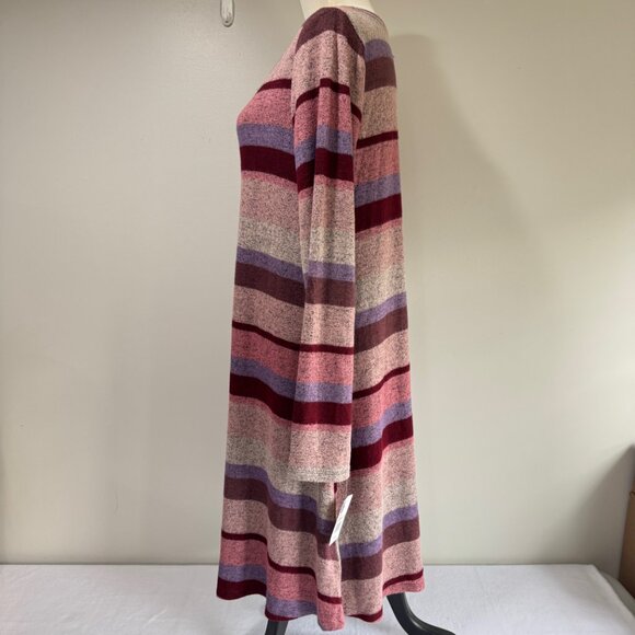 CUPIO BLUSH Striped Long Sleeve T-Shirt Midi Dress - Picture 2 of 8